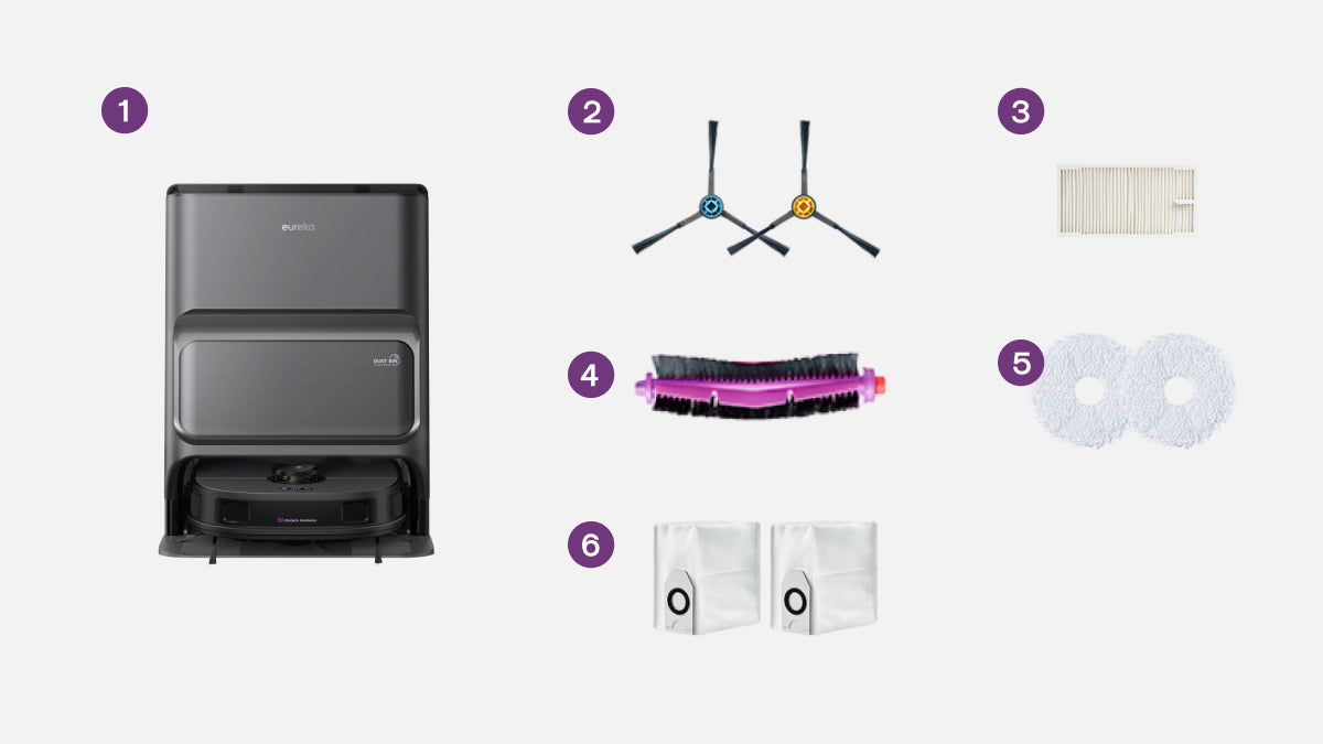 Kit Ricambi Per Aspirapolvere Robot Eureka J12 Ultra E Midea V12 | Spazzola + Filtri + Sacchetti - Foto 8